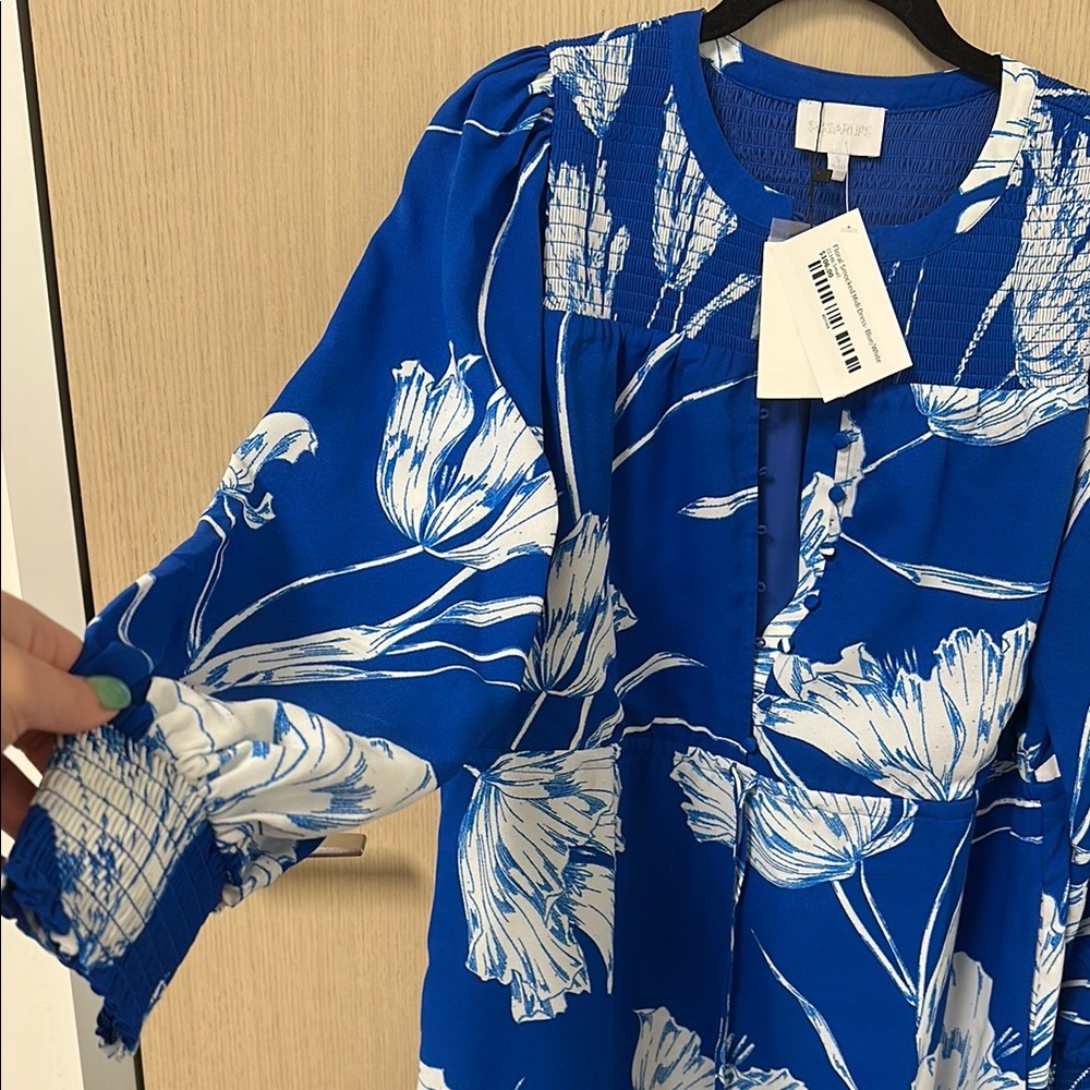 Sugarlips Blue and White Long Sleeve Dress - Picture 4 of 4